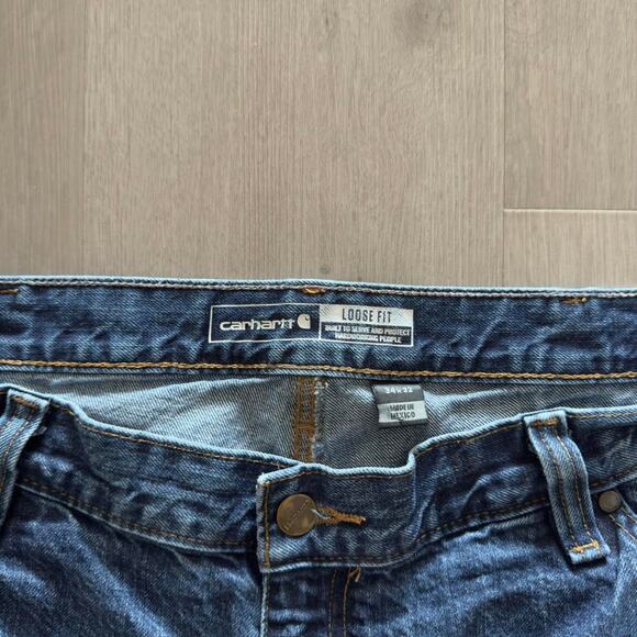 Carhartt Loose Fit Double Knee Carpenter Jeans 34x32 – Distressed Workwear - Picture 3 of 8